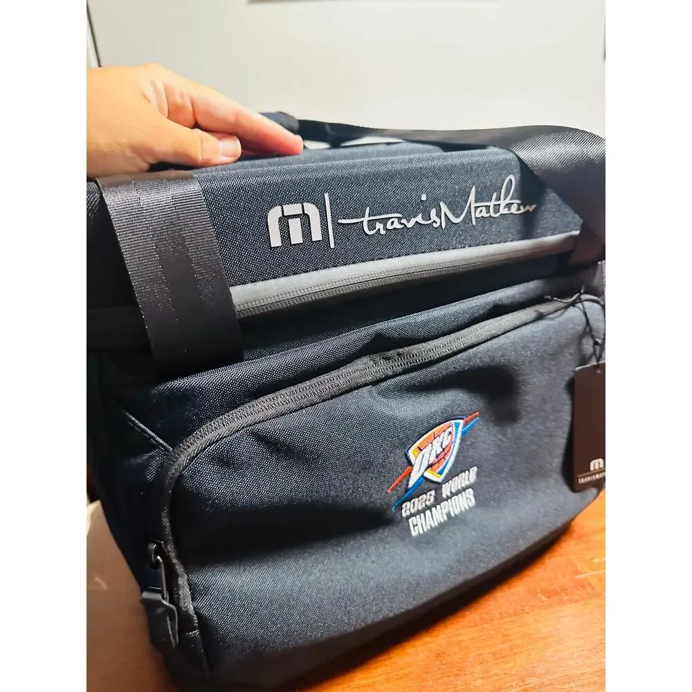 TRAVIS MATHEW Black OKC Thunder 2025 Collab 24 Can Cooler Shoulder Strap NWT